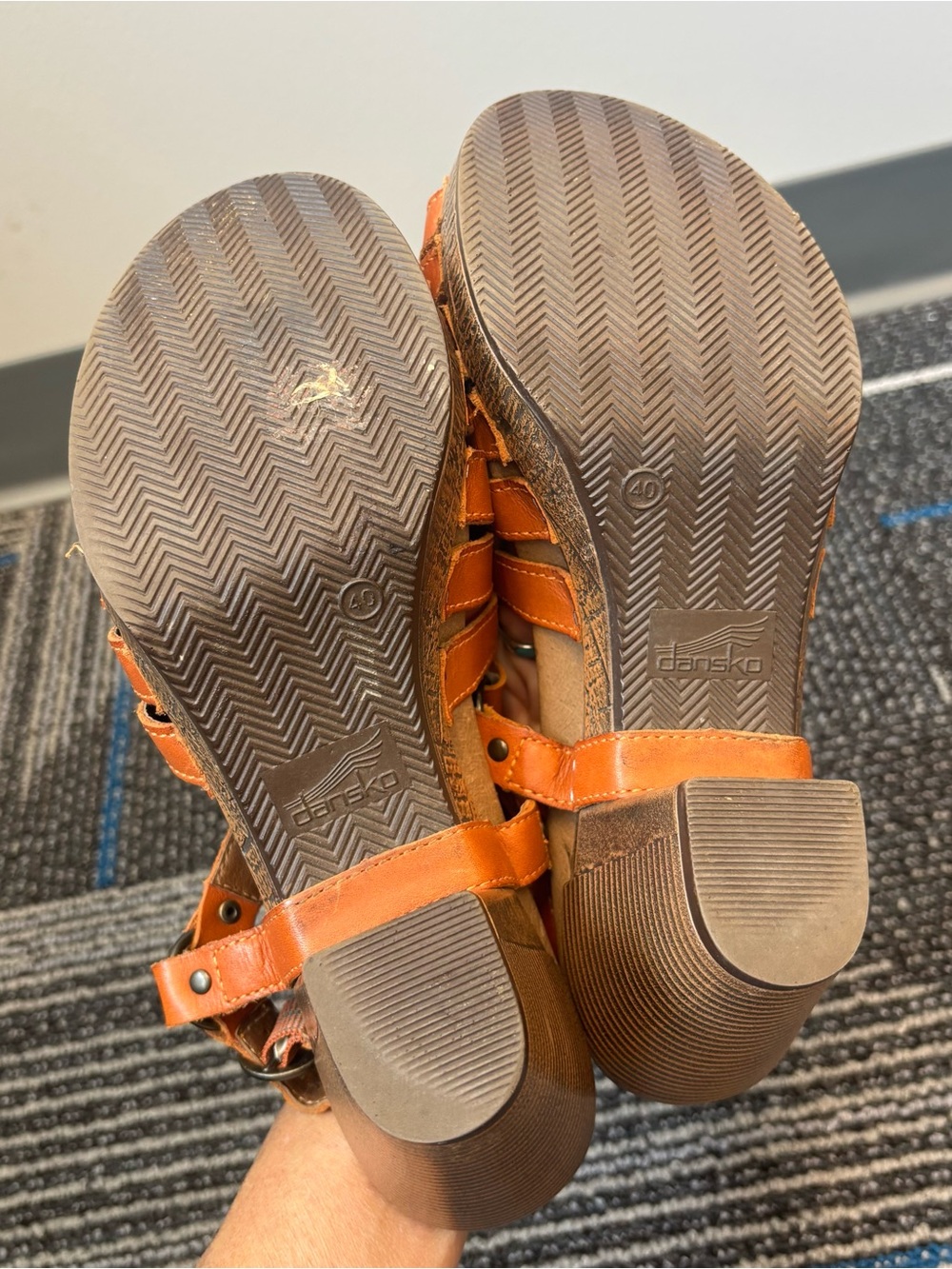 Dansko Randy Brandy Orange Leather Heeled Sandals Shoes Slingback 40 US 9.5-10 - Picture 8 of 10